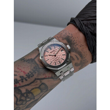 Custom Seiko Mod • Pink Dimple Dial Silver AP • 37mm
